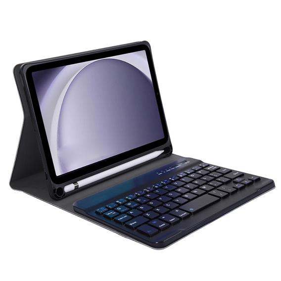 Pouzdro + klávesnice Samsung Galaxy Tab A9, Leather Pen Slot, černé