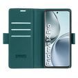 Pouzdro pro Realme 14 Pro 5G, ERBORD Glossy Litchi, flipová peněženka, zelené