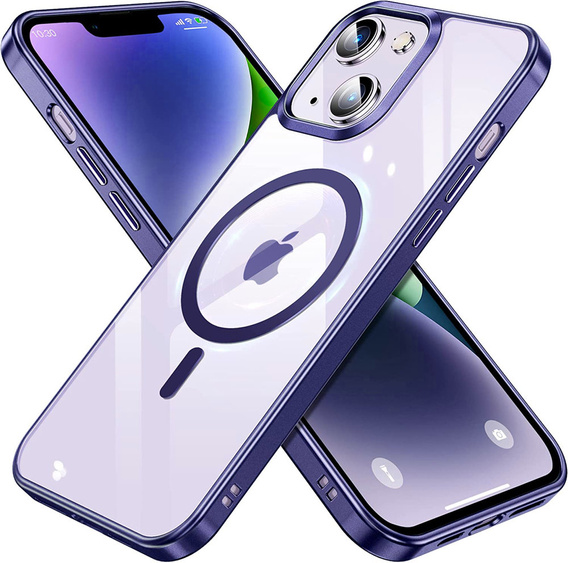 Pouzdro pro iPhone 14, ERBORD Hybrid MagSafe Case, modré