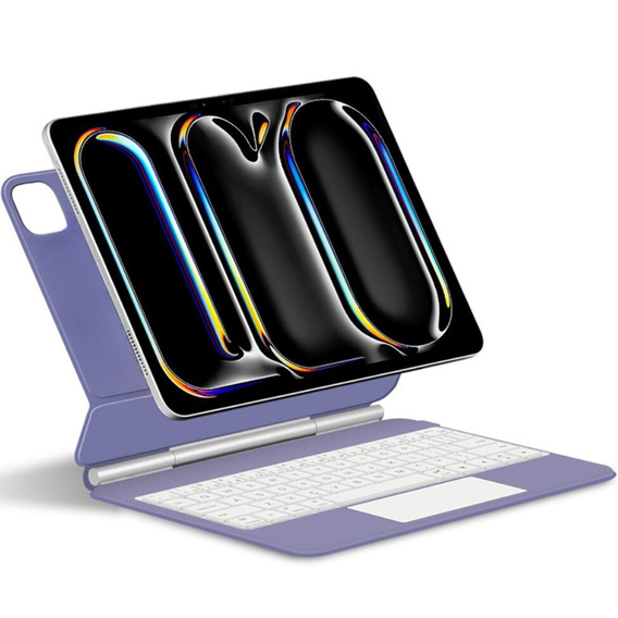 Pouzdro s klávesnicí pro iPad Pro 13" 2024, Magnetic Keyboard Touchpad, fialové