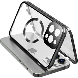 Magnetické pouzdro Dual Glass MagSafe pro iPhone 15 Plus, černé