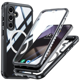 Pouzdro pro Samsung Galaxy S25, Shockproof, se sklem, pro MagSafe, černé