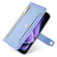 Klopové pouzdro pro Oppo Reno 13, Wallet Zipper Pocket, modré