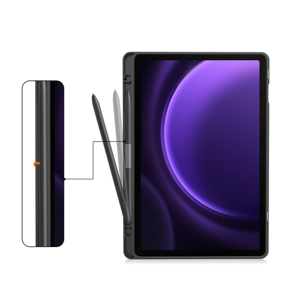 Pouzdro pro Samsung Galaxy Tab S9 FE / S10 FE, Business Card and Pen Slot, černé