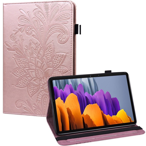 Pouzdro s klopou pro Samsung Galaxy Tab S7, flower, modré