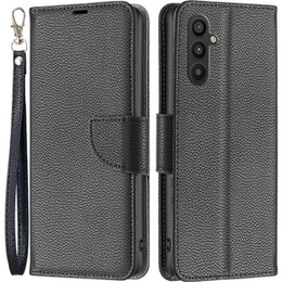 Klopové pouzdro pro Samsung Galaxy A34 5G, Wallet Litchi Magnet, černé
