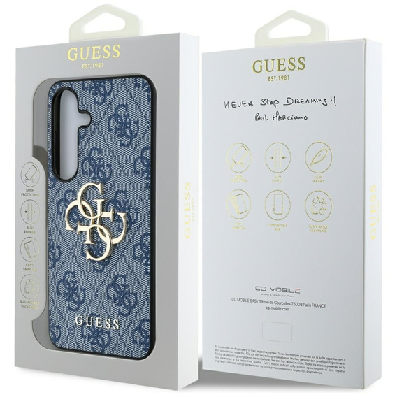 Pouzdro GUESS pro Samsung Galaxy S25, 4G Big Metal Logo, modré