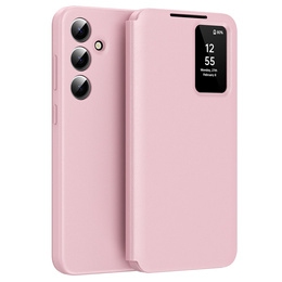 Flipové pouzdro pro Samsung Galaxy A55 5G, Smart View Wallet, růžové