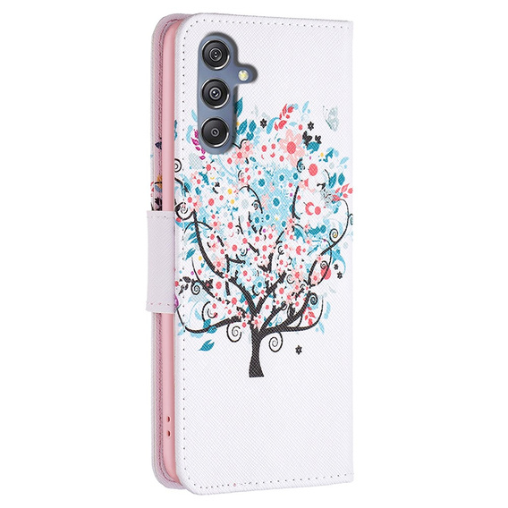 Klopové pouzdro pro Samsung Galaxy M34, Wallet, colorful tree, bílé
