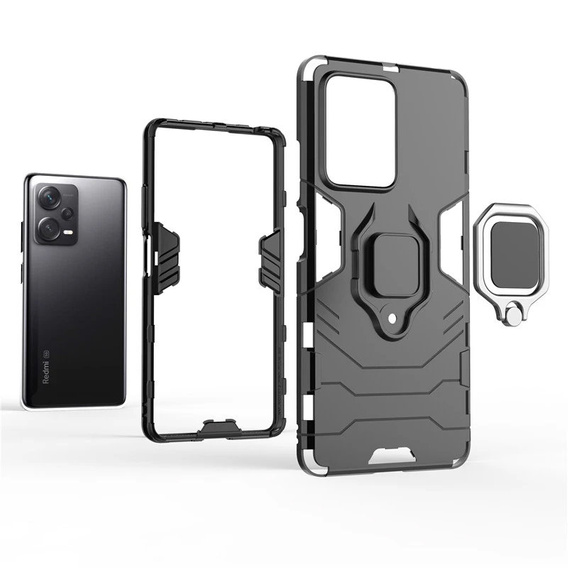 Pouzdro pro Xiaomi Poco X5 Pro 5G, Kickstand Ring, černé