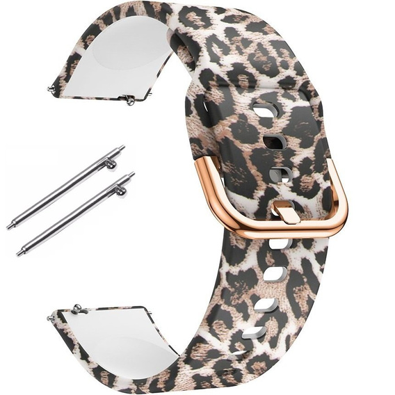 Pasek Silikonowy uniwersalny 22mm, Brown Leopard