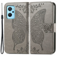 Klopové pouzdro pro Realme 9i / Oppo A96, Butterfly, šedé