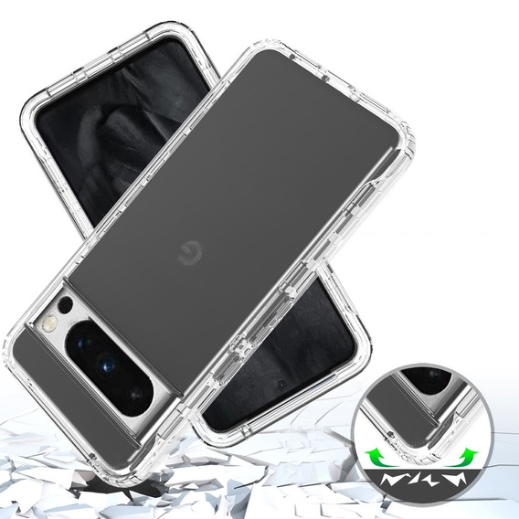 Pouzdro pro Google Pixel 8 Pro, Shockproof, s fólií, průhledné