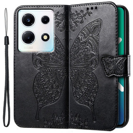Klopové pouzdro pro Infinix Note 30 VIP, Butterfly, černé