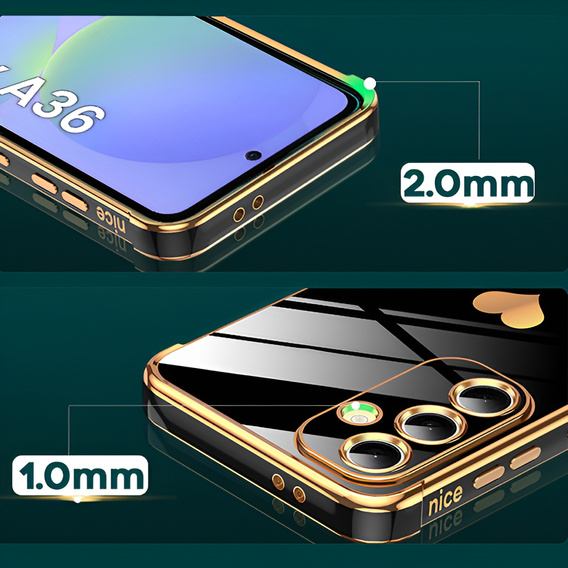 Pouzdro pro Samsung Galaxy A36, Electro heart, černé + sklo 9H