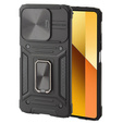 Pancéřové pouzdro pro Xiaomi Redmi Note 13 5G, CamShield Slide, černé + tvrzené sklo 9H