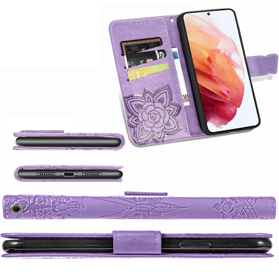 Klopové pouzdro pro Realme 12 Pro 5G / 12 Pro+ 5G, Butterfly, fialové
