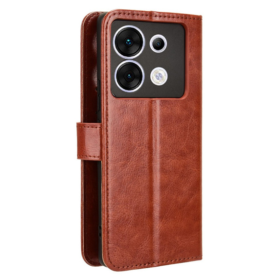 Klopové pouzdro pro Infinix Zero 30 5G, Crazy Horse Wallet, hnědé