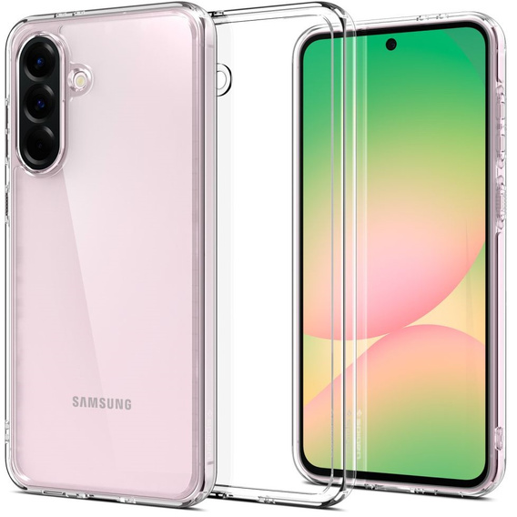 Pouzdro Spigen pro Samsung Galaxy A56 5G, Ultra Hybrid, průhledné + 9H tvrzené sklo