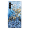Klopové pouzdro pro Samsung Galaxy A14 4G/5G, Wallet Marble, modré