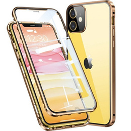 Pouzdro pro iPhone 12, Magnetic Dual Glass, zlaté