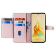 Klopové pouzdro pro Oppo Reno8 T 4G, Wallet Zipper Pocket, růžové