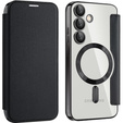 Klopové pouzdro pro Samsung Galaxy S25 FE, RFID Wallet MagSafe CamShield, černé