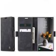 Pouzdro CASEME pro Samsung Galaxy S22 Ultra, Leather Wallet Case, černé