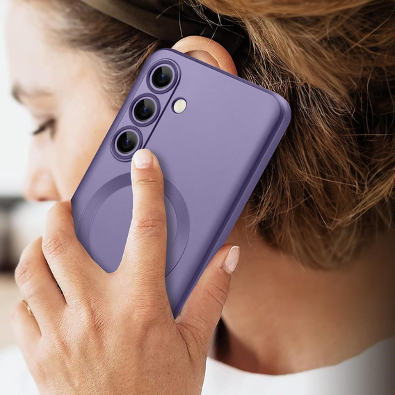 Pouzdro pro Samsung Galaxy A36, ColorMag, pro MagSafe, fialové + tvrzené sklo 9H