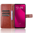 Klopové pouzdro pro T Phone 2 Pro 5G, Crazy Horse Wallet, hnědé