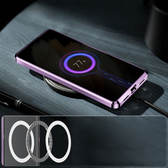 Ochranné pouzdro na fotoaparát pro Samsung Galaxy S21 FE 5G, CamShield MagSafe, transparentní / fialové