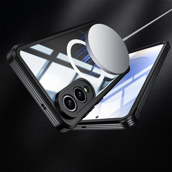 Pouzdro pro Samsung Galaxy S25 Edge, Shockproof, se sklem, pro MagSafe, černé