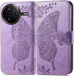 Klopové pouzdro pro Xiaomi Poco F7 Ultra, Butterfly, fialové