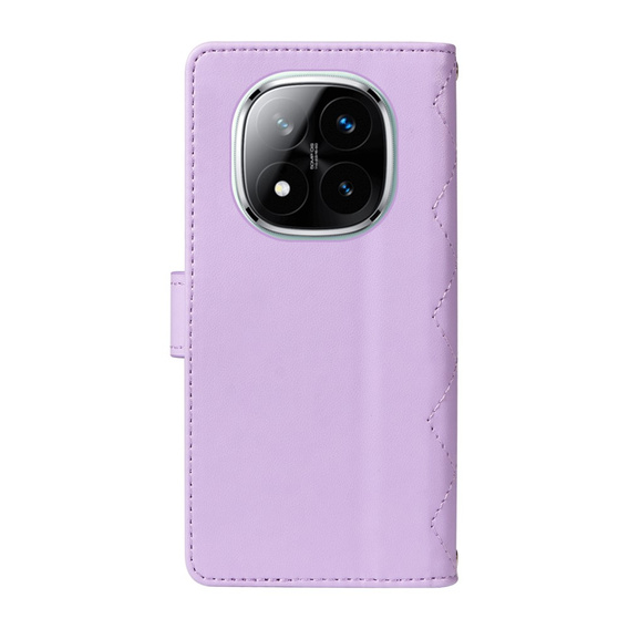 Pouzdro s klopou pro Xiaomi Redmi Note 14 Pro 5G / Xiaomi Redmi Note 14 Pro+ 5G / Xiaomi Poco X7 5G, Rhombus Crossbody Leather, fialové