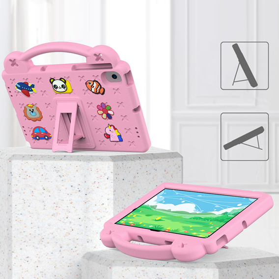 Dětské pouzdro pro Samsung Tab A8 10.5 X200 / X205, Cute Patterns, se stojánkem, růžové