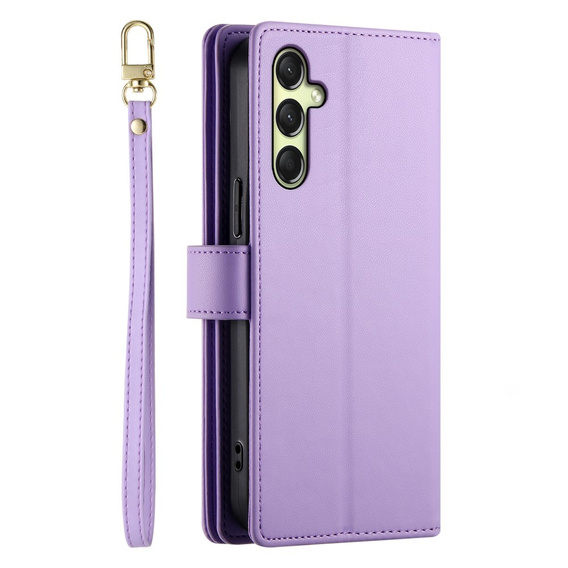 Klopové pouzdro pro Samsung Galaxy A36 5G, Wallet Zipper Pocket, fialové