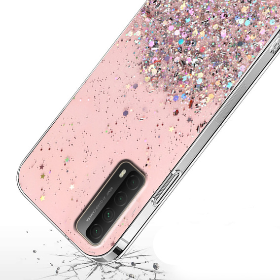 Pouzdro pro Huawei P Smart 2021/Y7A, Glittery, růžové