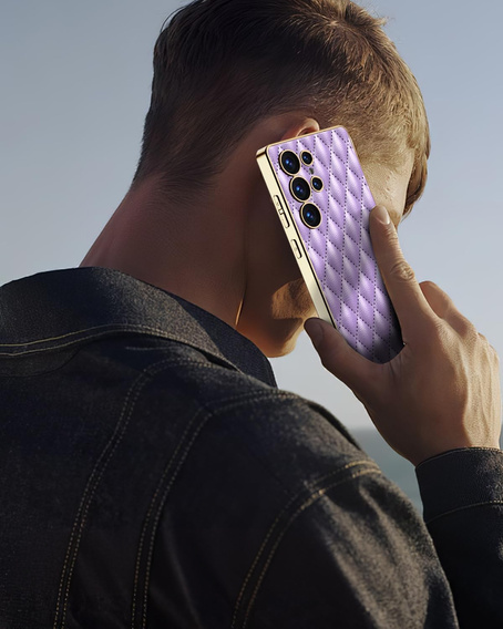 Pouzdro pro Samsung Galaxy S25 Ultra, Leather Rhombus, fialové