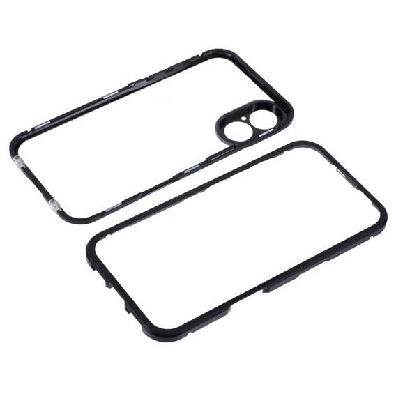 Pouzdro pro iPhone 16, Magnetic Dual Glass, černé