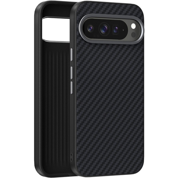 Pouzdro pro Google Pixel 10 / 10 Pro, ABEEL, pro MagSafe, s karbonovou texturou, černé