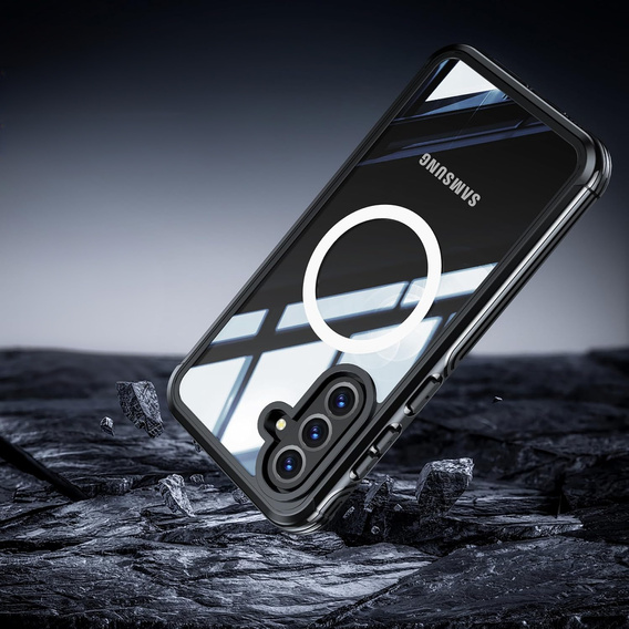Pouzdro pro Samsung Galaxy A36 / Samsung Galaxy A56, Shockproof, se sklem, pro MagSafe, černé