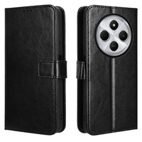 Klopové pouzdro pro Xiaomi Redmi 14C, Crazy Horse Wallet, černé