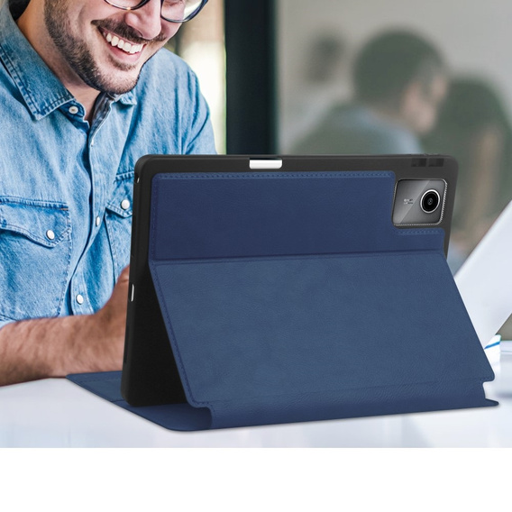 Pouzdro pro Lenovo Tab M11, Business Card and Pen Slot, modré