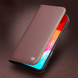 QIALINO kožené peněženkové flipové pouzdro pro iPhone 17 Pro Max - hnědé