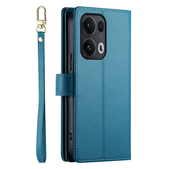 Klopové pouzdro pro Oppo Reno 13 Pro 5G, Wallet Zipper Pocket, modré