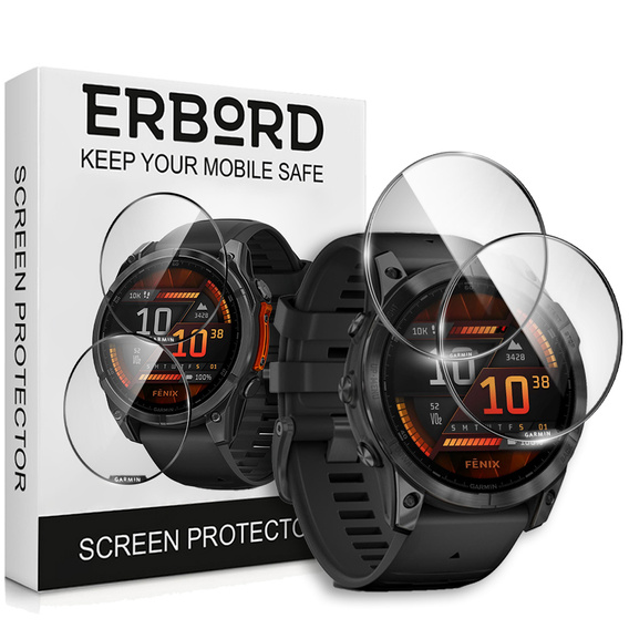 2x hybridní sklo ERBORD pro Garmin Fenix 8 47mm