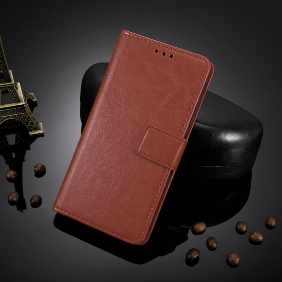 Klopové pouzdro pro Samsung Galaxy A26, Crazy Horse Wallet, hnědé