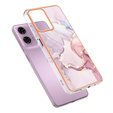 Ochranné pouzdro pro Motorola Moto G24 / G24 Power / G04, Marble Slim Case, růžové
