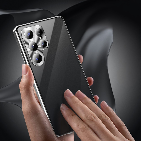 Pouzdro pro Samsung Galaxy S25 Ultra, Privacy Dual Glass, stříbrné