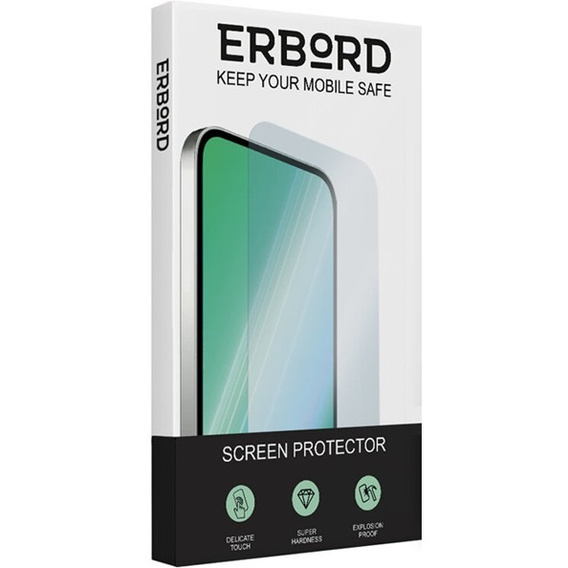 2x tvrzené sklo pro iPhone 12/12 Pro, ERBORD 3D pro celý displej